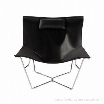 Wide Chair for Leisure or Office, Made of Chrome Frame Material